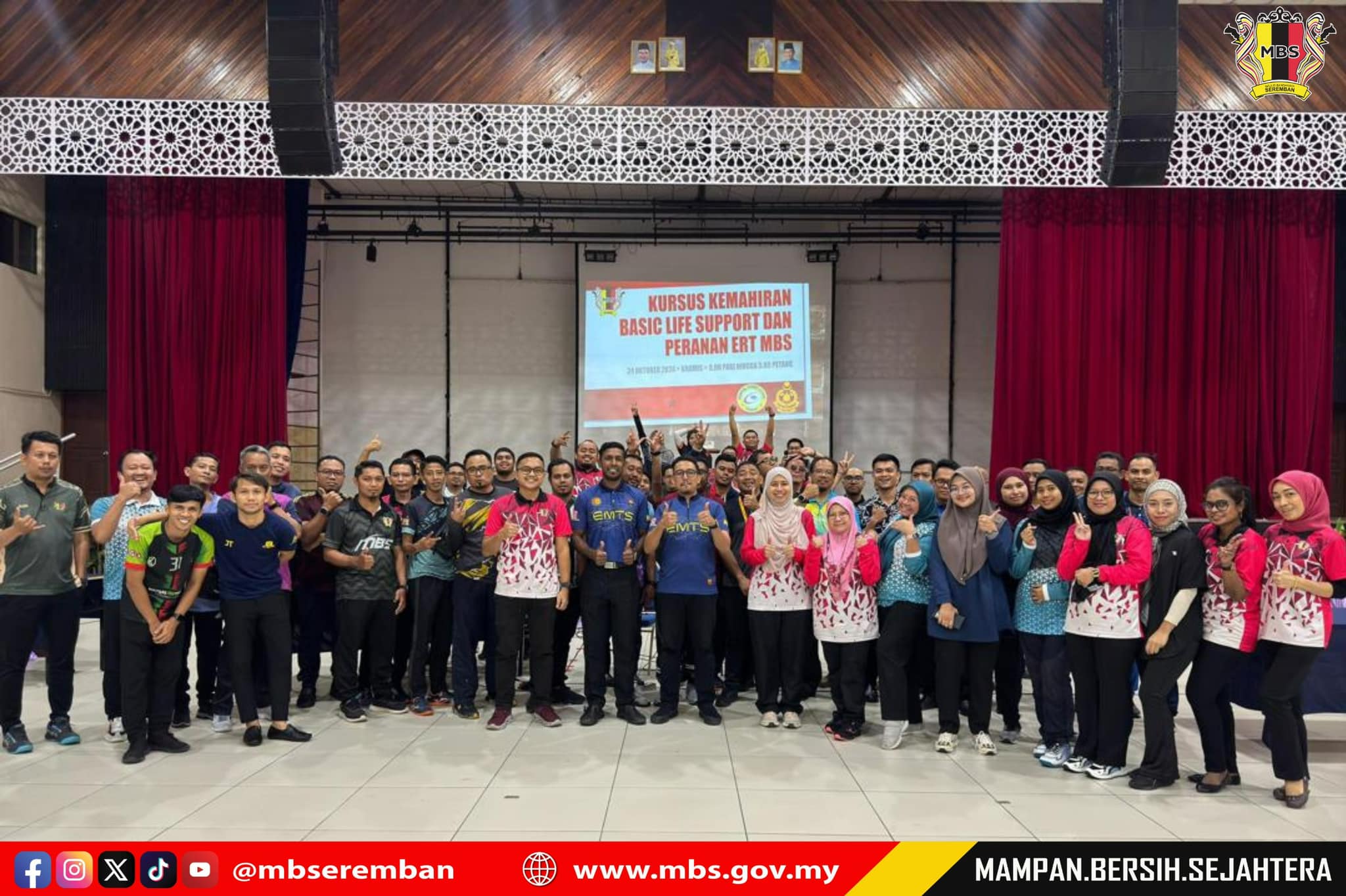 KURSUS KEMAHIRAN BASIC LIFE SUPPORT DAN PERANAN EMERGENCY RESPONSE TEAM (ERT) MAJLIS BANDARAYA SEREMBAN