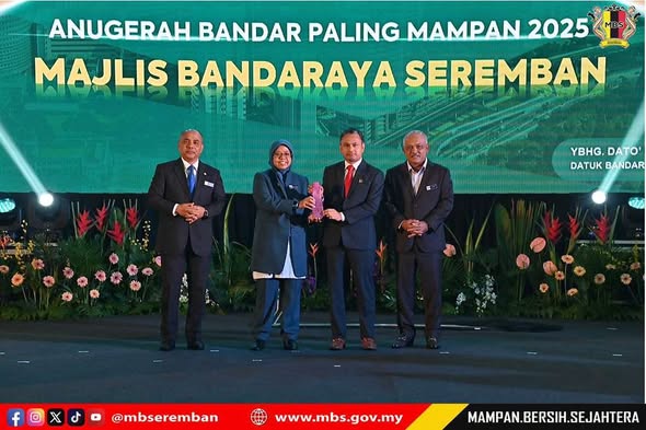 BANDARAYA SEREMBAN TERIMA PENGHARGAAN BANDARAYA PALING MAMPAN 2025