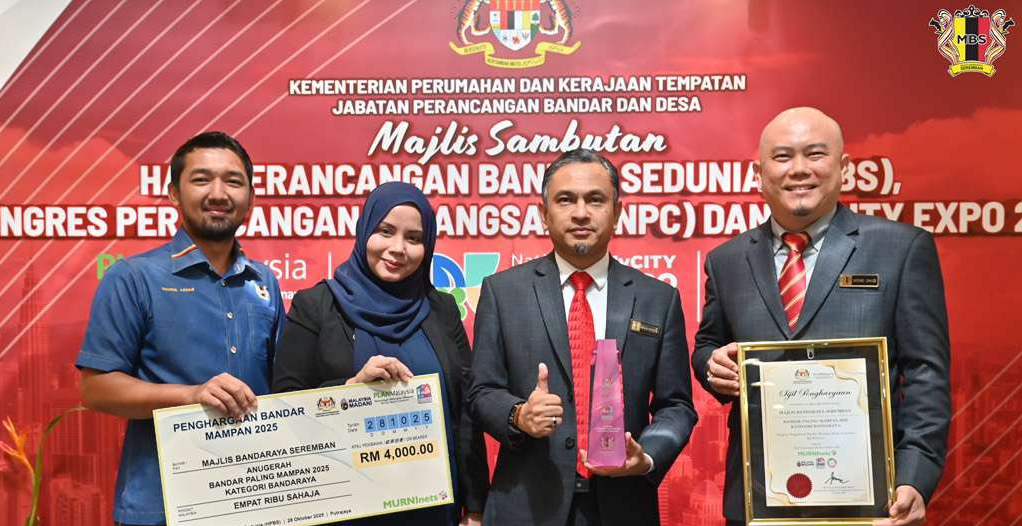 BANDARAYA SEREMBAN TERIMA PENGHARGAAN BANDARAYA PALING MAMPAN 2025