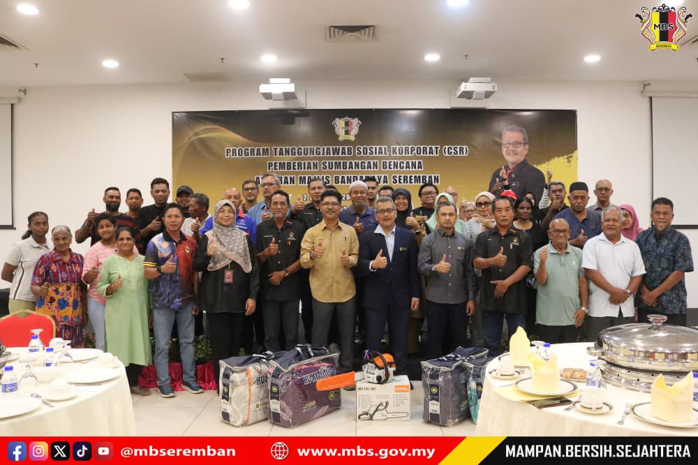PROGRAM TANGGUNGJAWAB SOSIAL (CSR) PEMBERIAN SUMBANGAN BENCANA ANJURAN MAJLIS BANDARAYA SEREMBAN