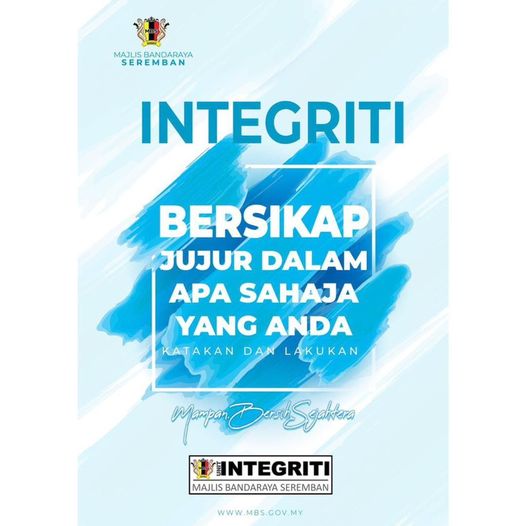 POSTER INTEGRITI | Portal Rasmi Majlis Bandaraya Seremban (MBS)