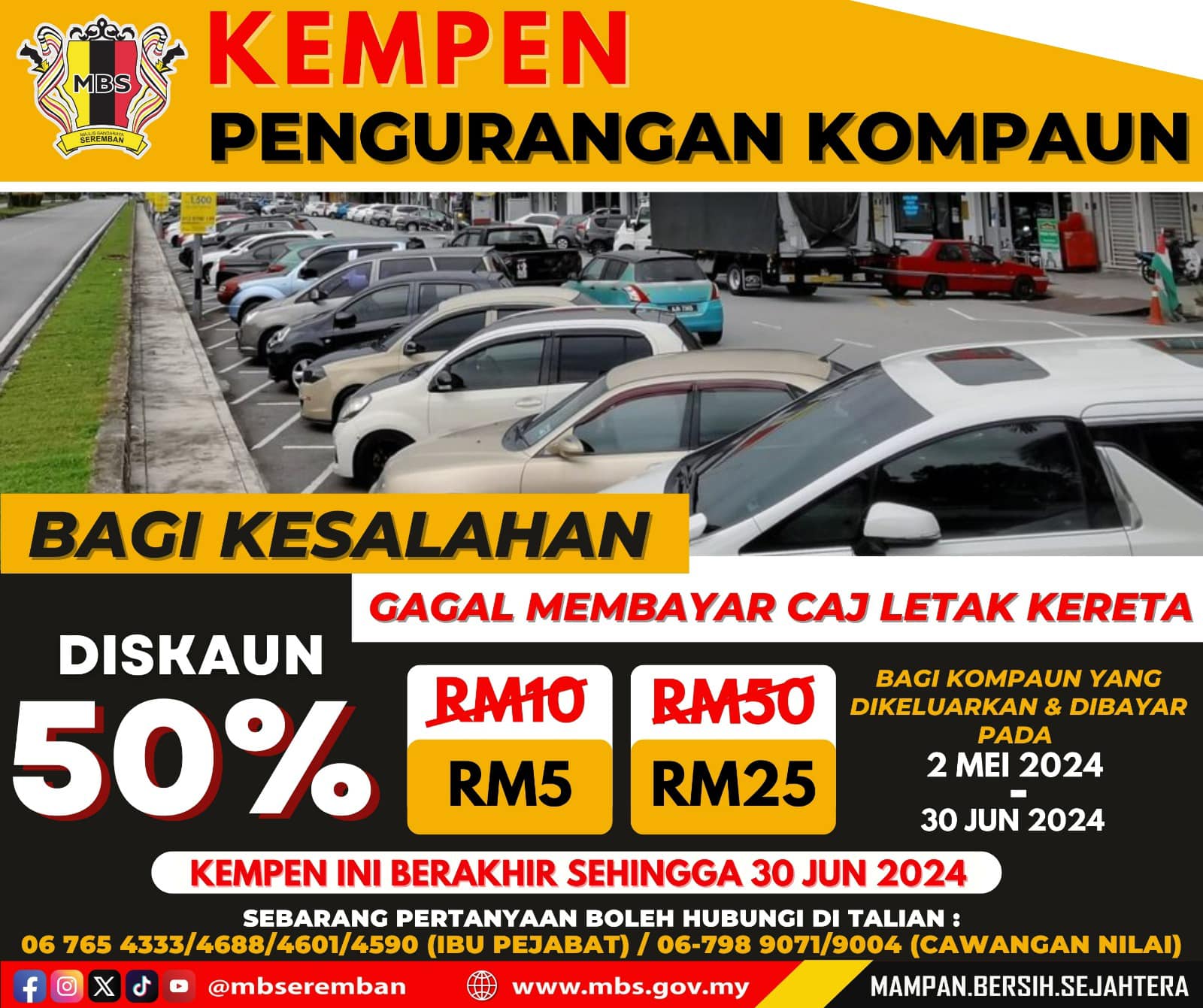 Kempen Pengurangan Kompaun Letak Kereta 2024