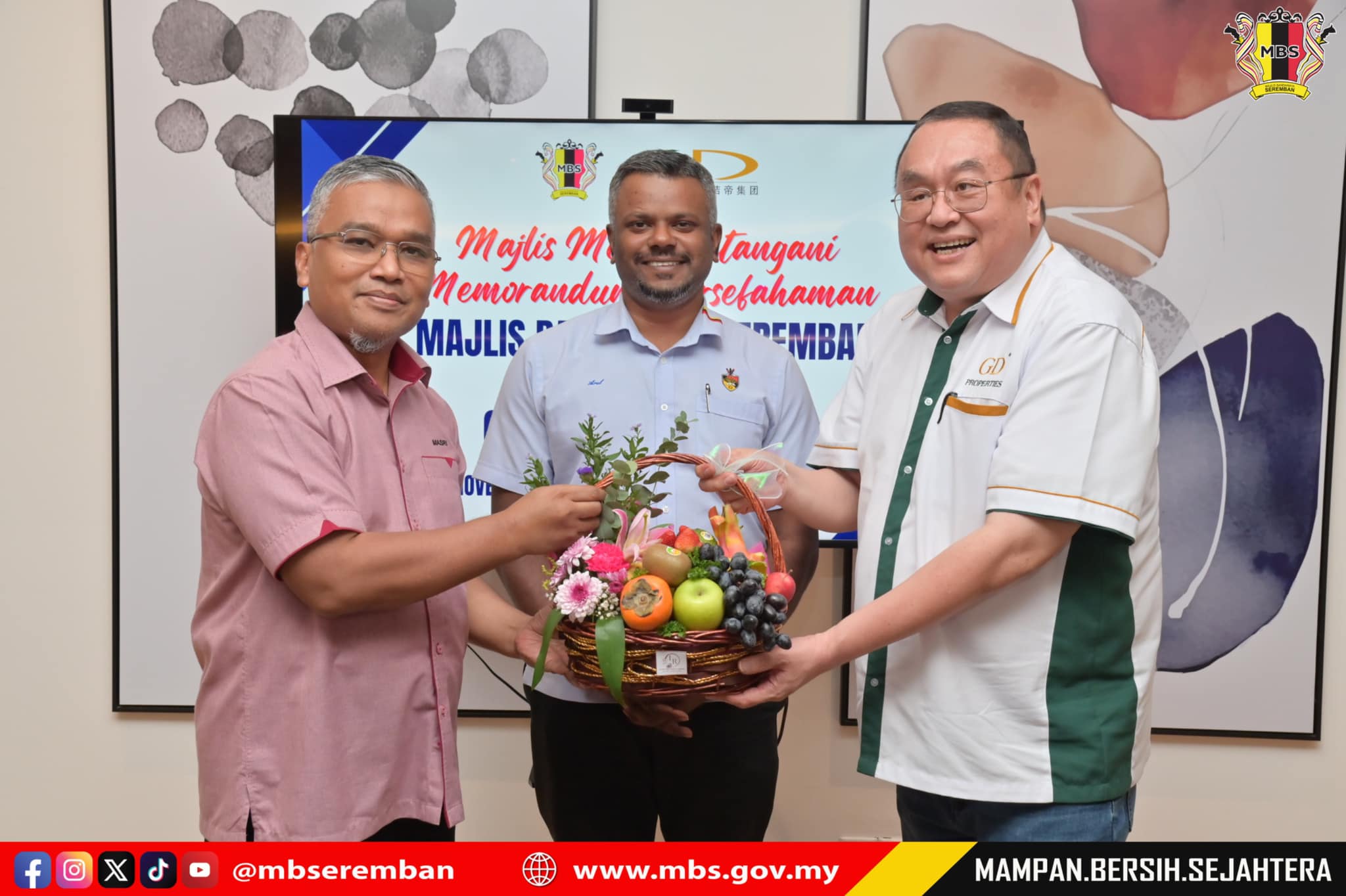 MAJLIS MENANDATANGANI MEMORANDUM PERSEFAHAM DI ANTARA MAJLIS BANDARAYA SEREMBAN BERSAMA GD HOLDINGS SDN. BHD.