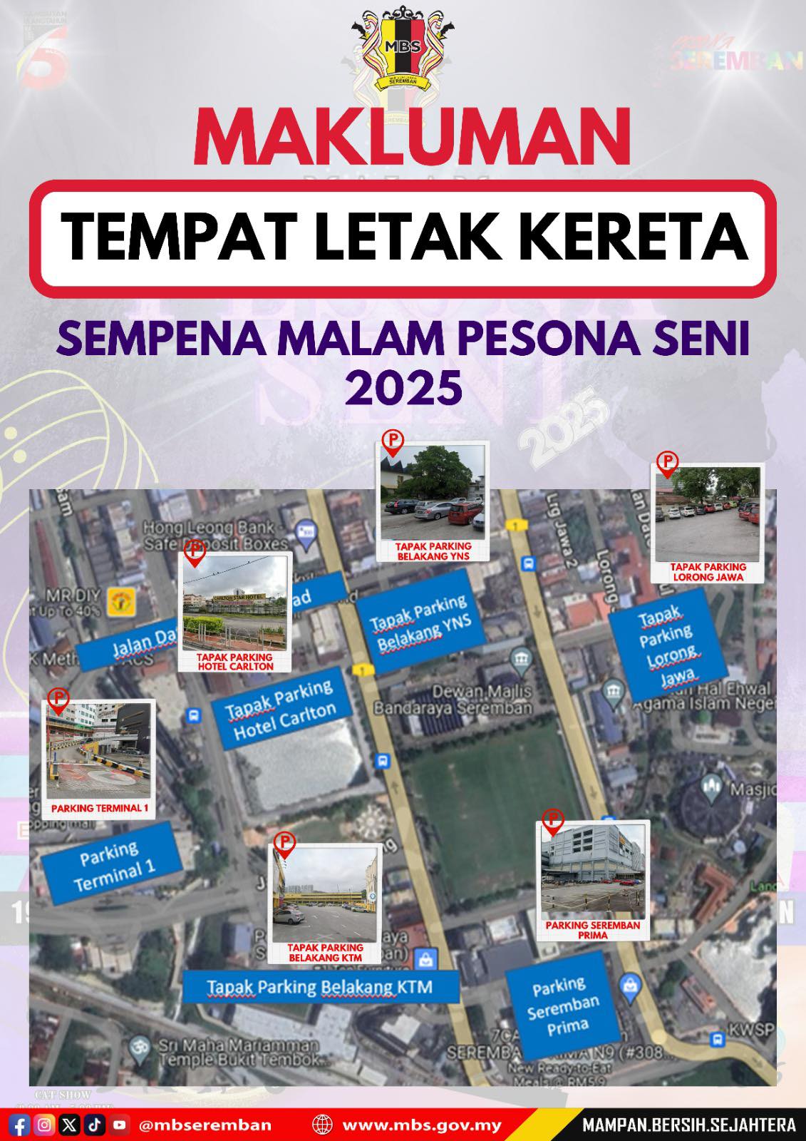 KAWASAN TEMPAT LETAK KERETA SEMPENA MALAM PESONA SENI 2025 