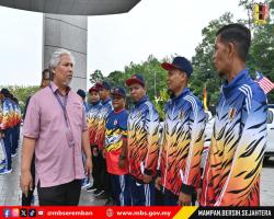 SESI PENYERAHAN BENDERA JALUR GEMILANG, BENDERA NEGERI SEMBILAN DAN BENDERA MAJLIS BANDARAYA SEREMBAN SEMPENA UPACARA PERBARISAN SAMBUTAN HARI KEBANGSAAN PERINGKAT NEGERI SEMBILAN