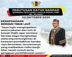 PERUTUSAN DATUK BANDAR SEMPENA MESYUARAT MAJLIS PENUH BIL. 10/2025
