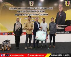 PROGRAM TANGGUNGJAWAB SOSIAL (CSR) PEMBERIAN SUMBANGAN BENCANA ANJURAN MAJLIS BANDARAYA SEREMBAN